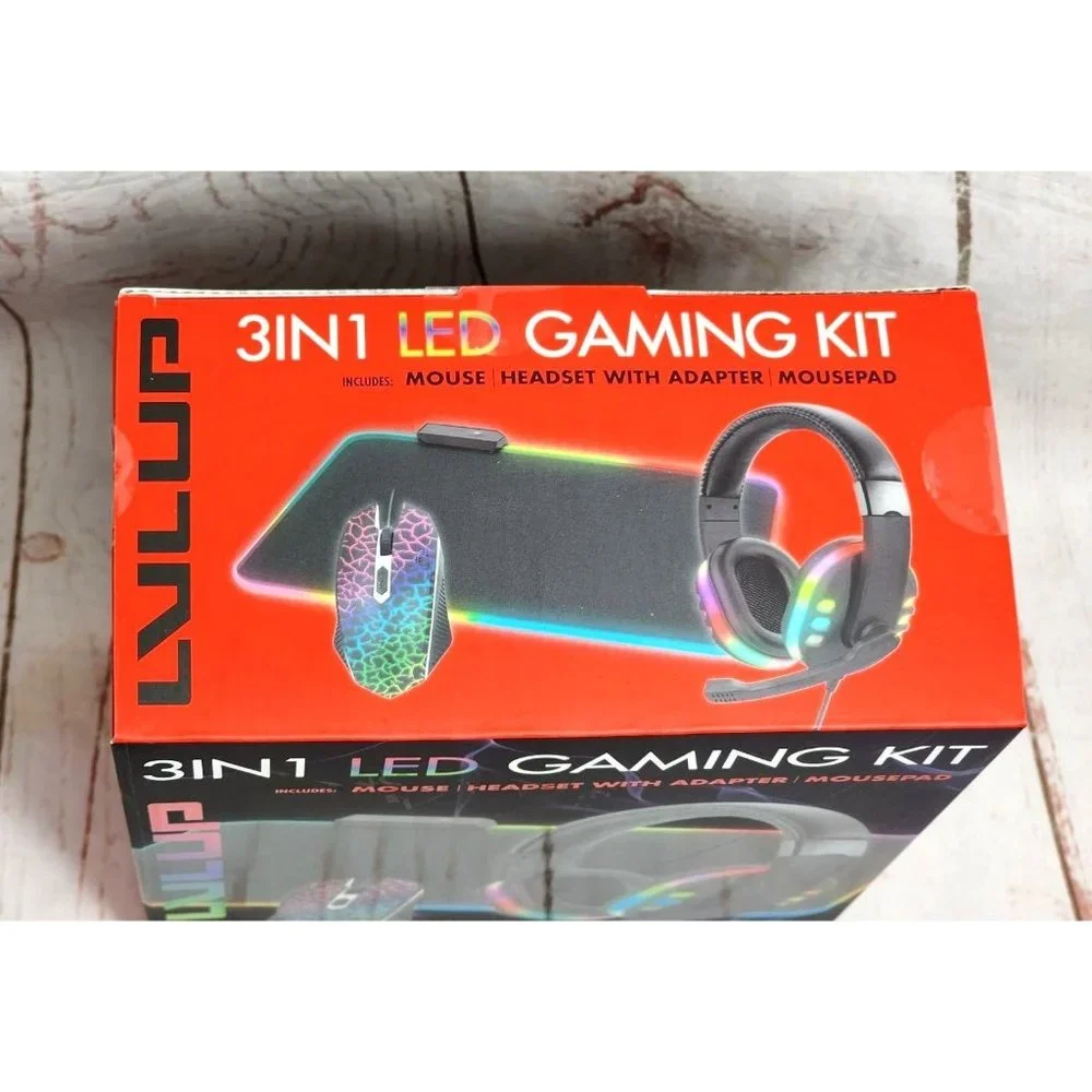 3-in-1 Universal LED Gaming Kit: Mouse, Headset Adapter & Mousepad